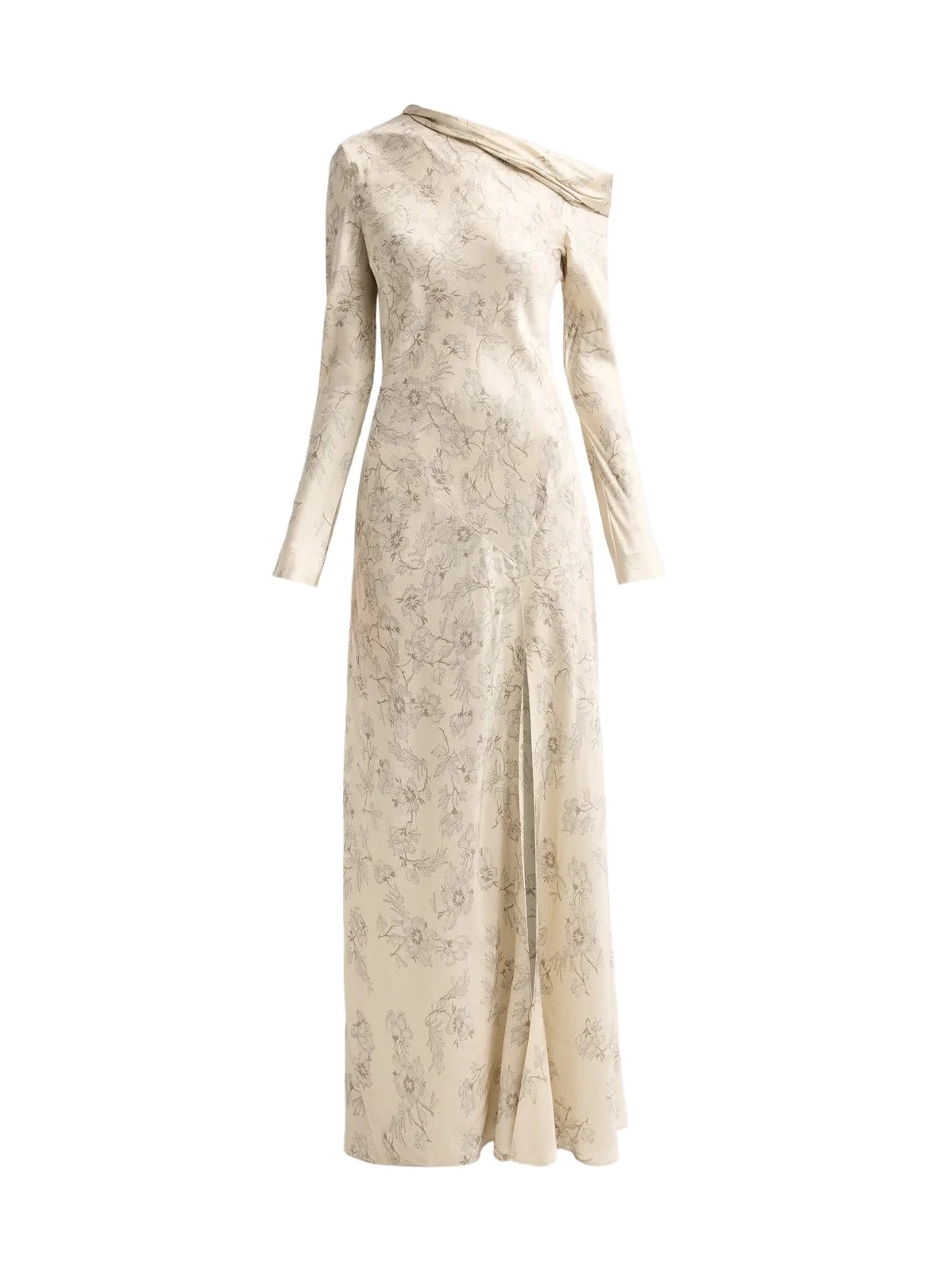 Alberta Ferretti Women's Lace Printed Satin One-Shoulder Gown