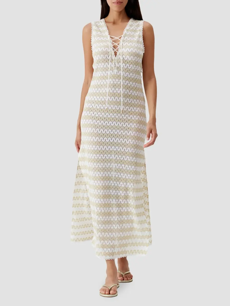 Melissa Odabash Women's Maddie Open-Work Chevron Crochet Maxi Cover-Up Dress | Thumbnail 2 Melissa Odabash Women's Maddie Open-Work Chevron Crochet Maxi Cover-Up Dress | Thumbnail 2