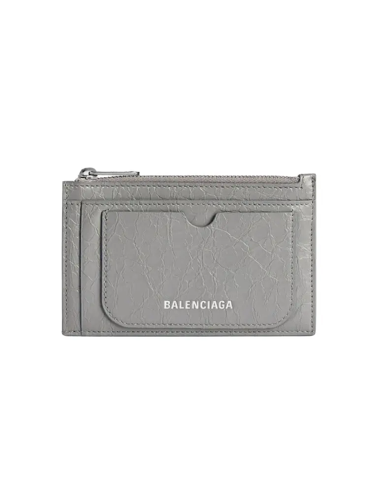 Balenciaga Men's Superbusy Long Coin and Card Holder - Grey