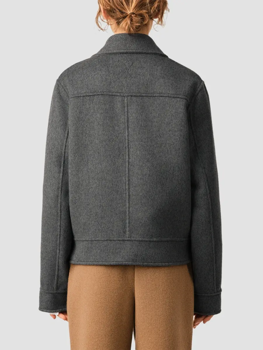 AMI PARIS Women's Wool-Cashmere Boxy Jacket | Thumbnail 3 AMI PARIS Women's Wool-Cashmere Boxy Jacket | Thumbnail 3