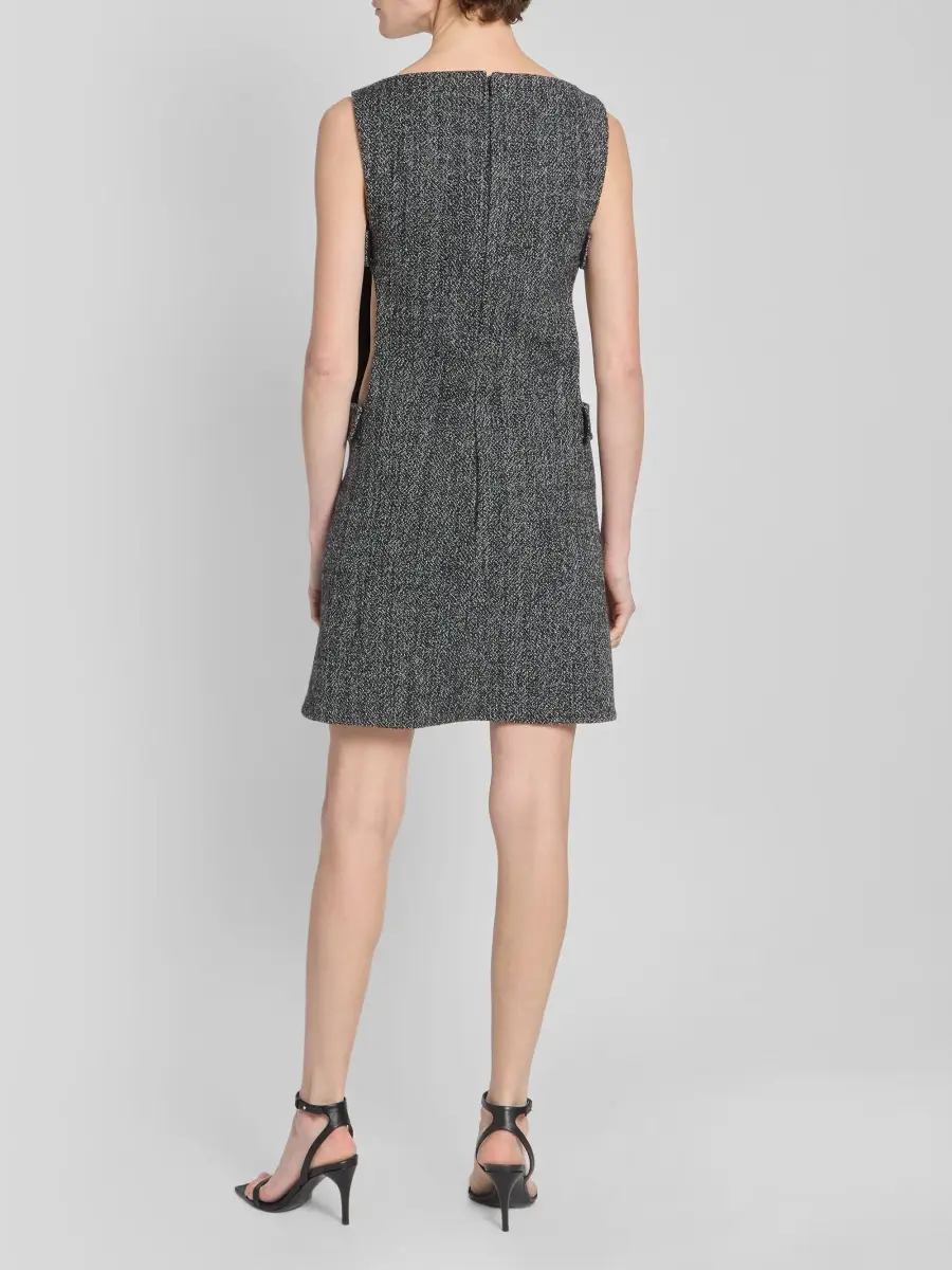Courrèges Women's Tweed Cut-Out Mini Dress | Thumbnail 3 Courrèges Women's Tweed Cut-Out Mini Dress | Thumbnail 3