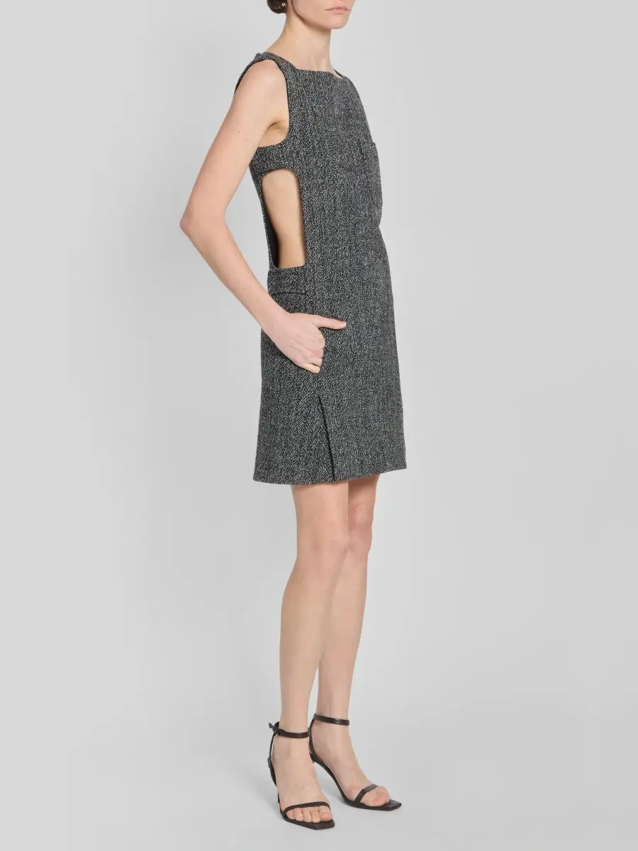 Courrèges Women's Tweed Cut-Out Mini Dress | Thumbnail 4 Courrèges Women's Tweed Cut-Out Mini Dress | Thumbnail 4