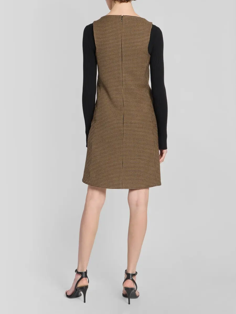 Courrèges Women's Houndstooth Twill Slit Mini Dress | Thumbnail 3 Courrèges Women's Houndstooth Twill Slit Mini Dress | Thumbnail 3