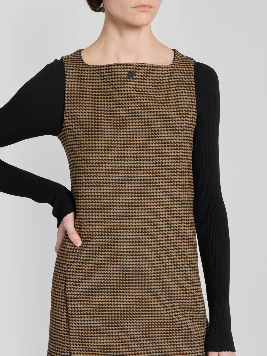 Courrèges Women's Houndstooth Twill Slit Mini Dress | Thumbnail 5 Courrèges Women's Houndstooth Twill Slit Mini Dress | Thumbnail 5