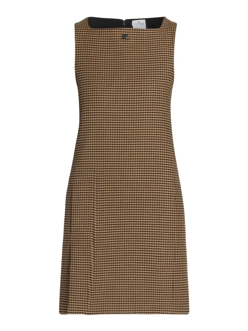 Courrèges Women's Houndstooth Twill Slit Mini Dress
