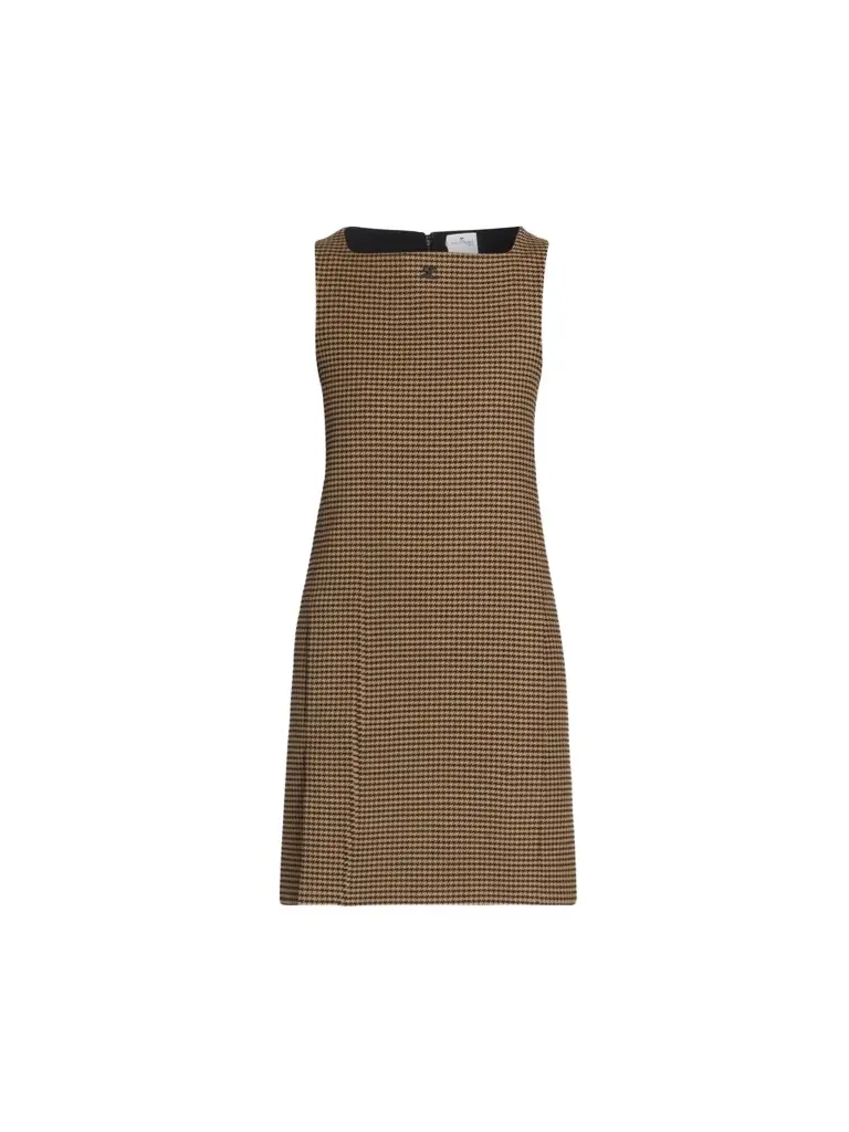 Courrèges Women's Houndstooth Twill Slit Mini Dress