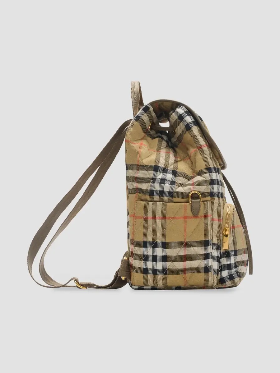 Burberry Women's Horseshoe Check Logo Backpack | Thumbnail 6 Burberry Women's Horseshoe Check Logo Backpack | Thumbnail 6