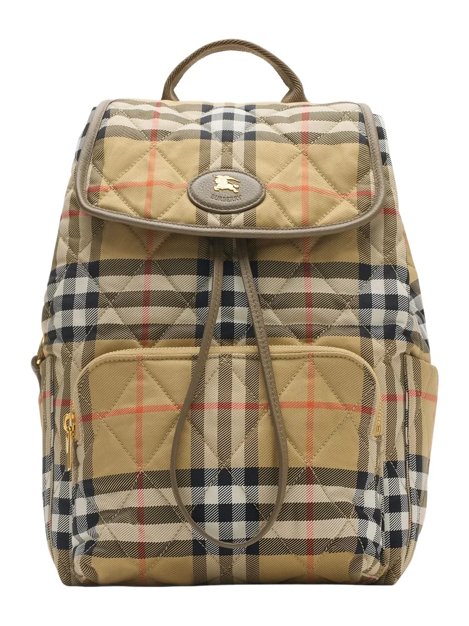 Burberry Women's Horseshoe Check Logo Backpack