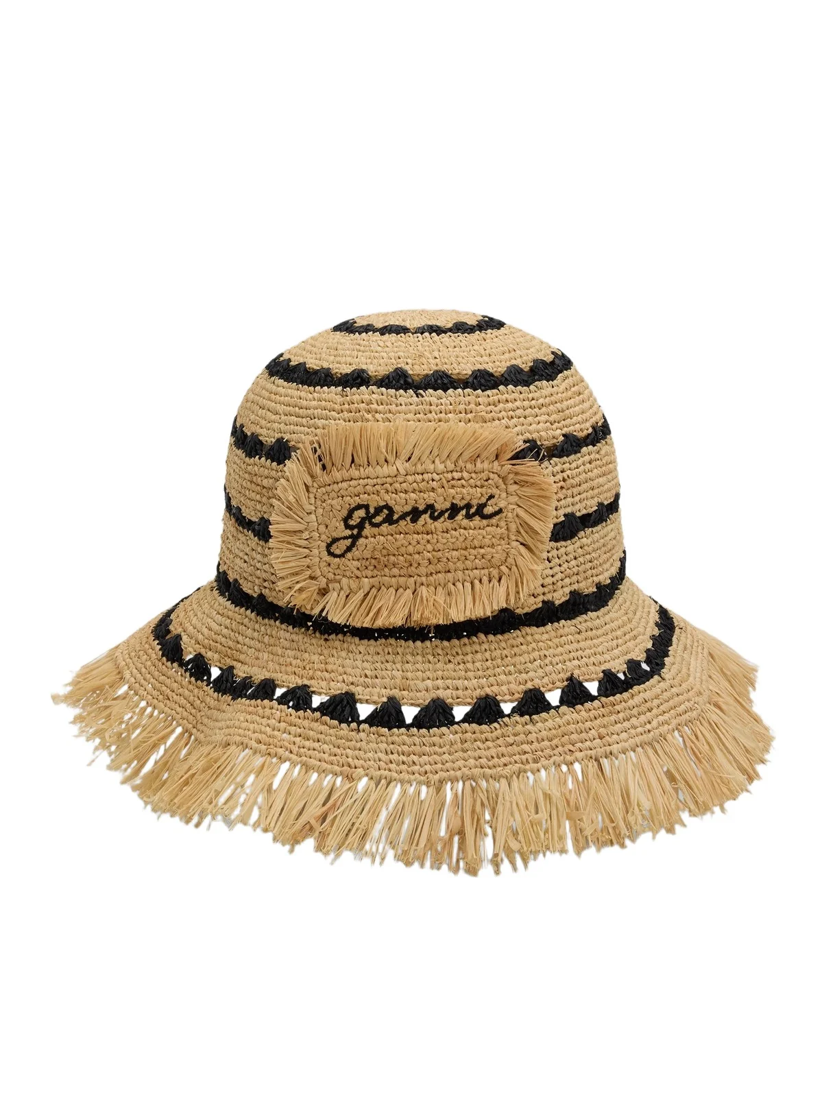 Women's Striped Raffia Bucket Hat