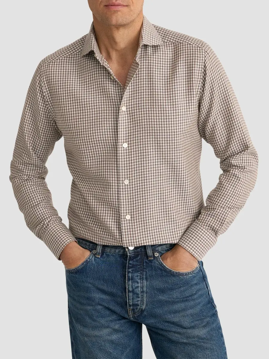 Eton Men's Gingham Cotton-Blend Button-Front Shirt | Thumbnail 2