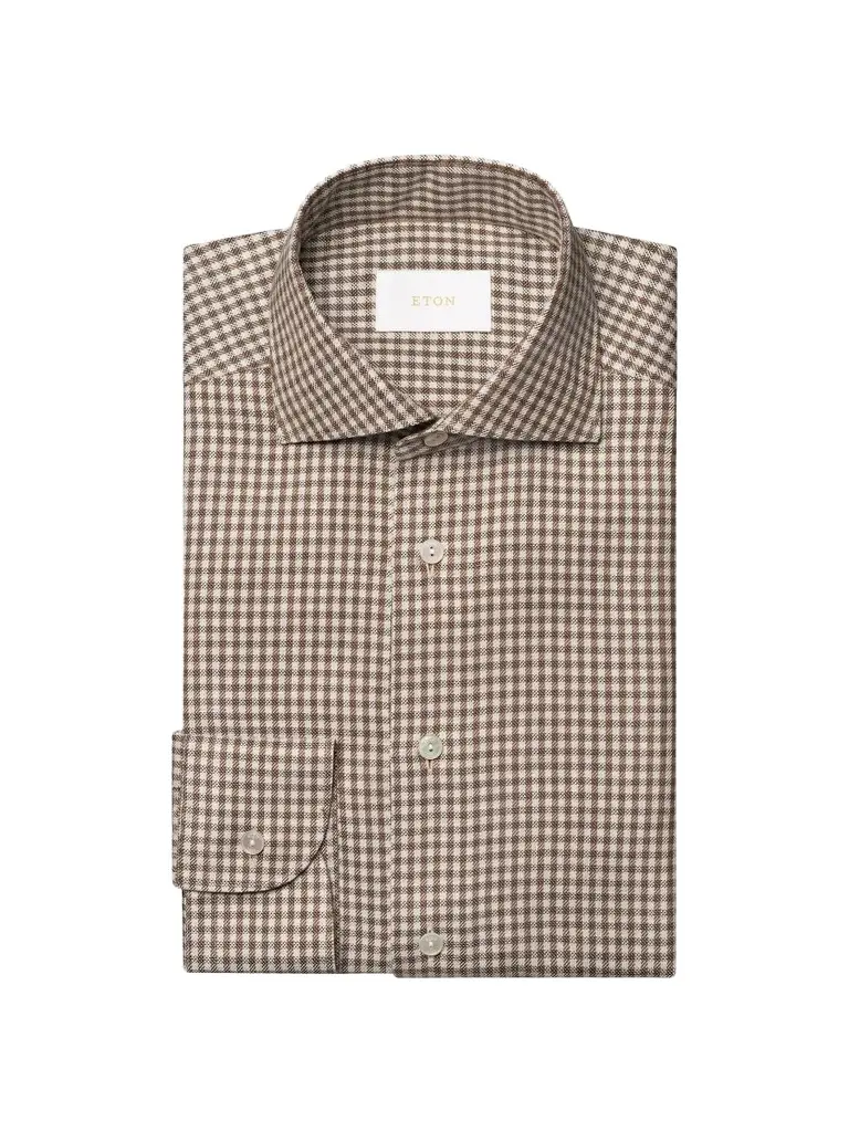 Eton Men's Gingham Cotton-Blend Button-Front Shirt