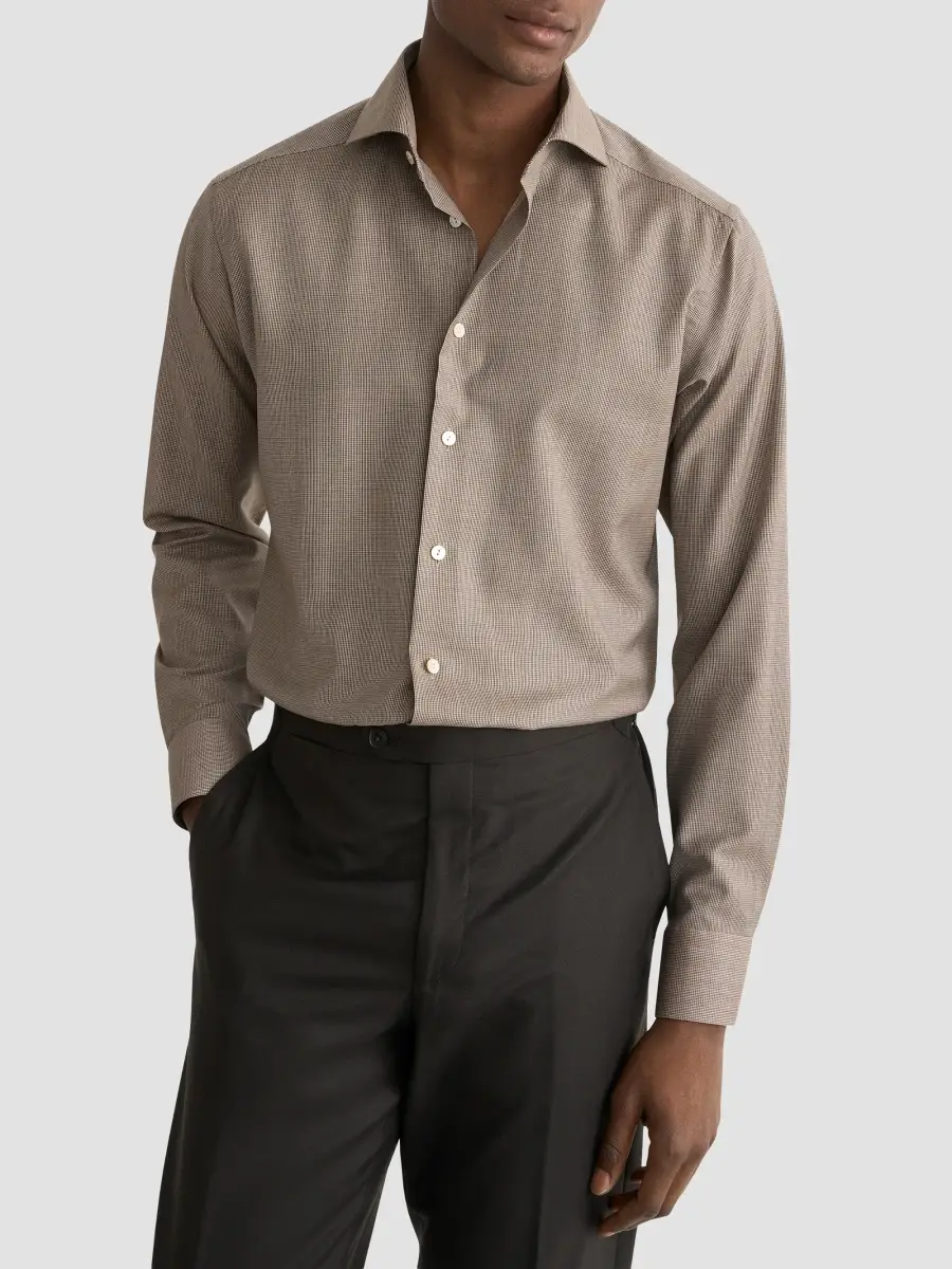 Eton Men's Merino Wool Micro Houndstooth Shirt | Thumbnail 2