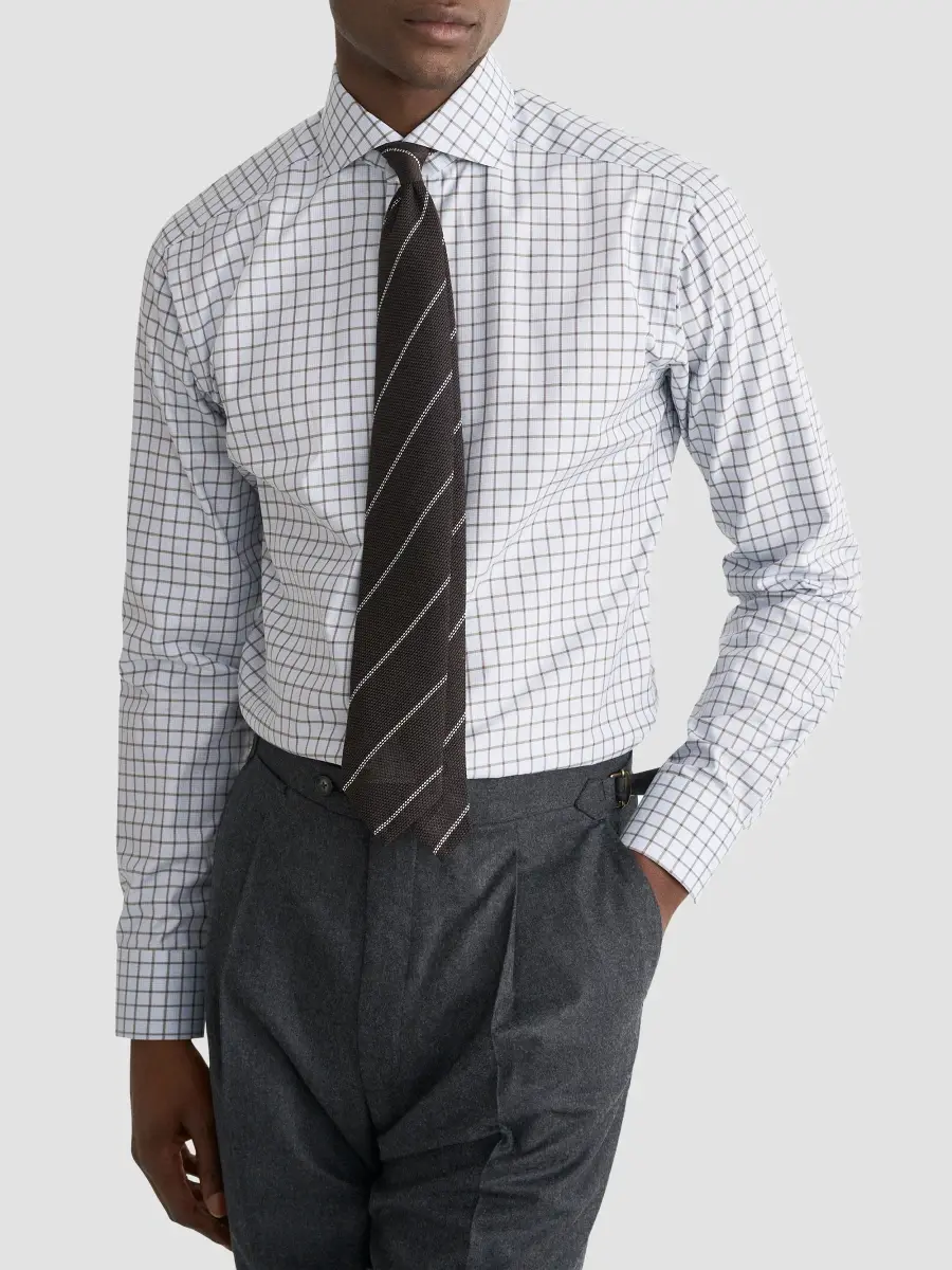 Eton Men's Check Cotton Twill Shirt | Thumbnail 2 Eton Men's Check Cotton Twill Shirt | Thumbnail 2
