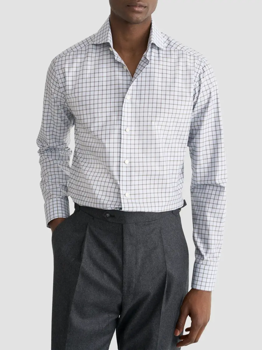 Eton Men's Check Cotton Twill Shirt | Thumbnail 7 Eton Men's Check Cotton Twill Shirt | Thumbnail 7