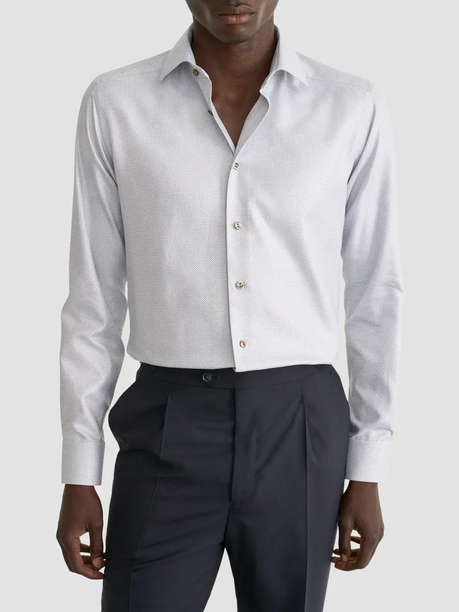 Eton Men's Micro Check Twill Shirt | Thumbnail 2 Eton Men's Micro Check Twill Shirt | Thumbnail 2