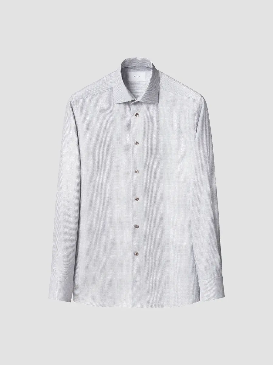 Eton Men's Micro Check Twill Shirt | Thumbnail 4 Eton Men's Micro Check Twill Shirt | Thumbnail 4