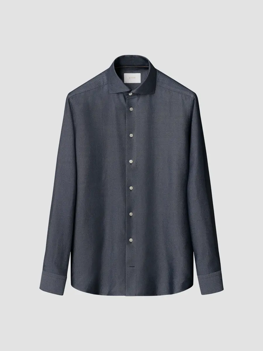 Eton Men's Birdseye Cotton-Blend Button-Front Shirt | Thumbnail 4 Eton Men's Birdseye Cotton-Blend Button-Front Shirt | Thumbnail 4