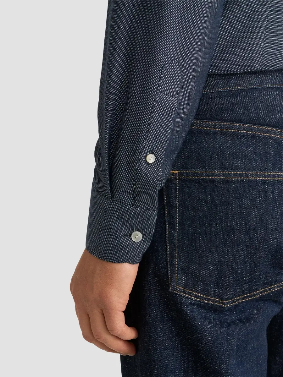 Eton Men's Birdseye Cotton-Blend Button-Front Shirt | Thumbnail 6 Eton Men's Birdseye Cotton-Blend Button-Front Shirt | Thumbnail 6