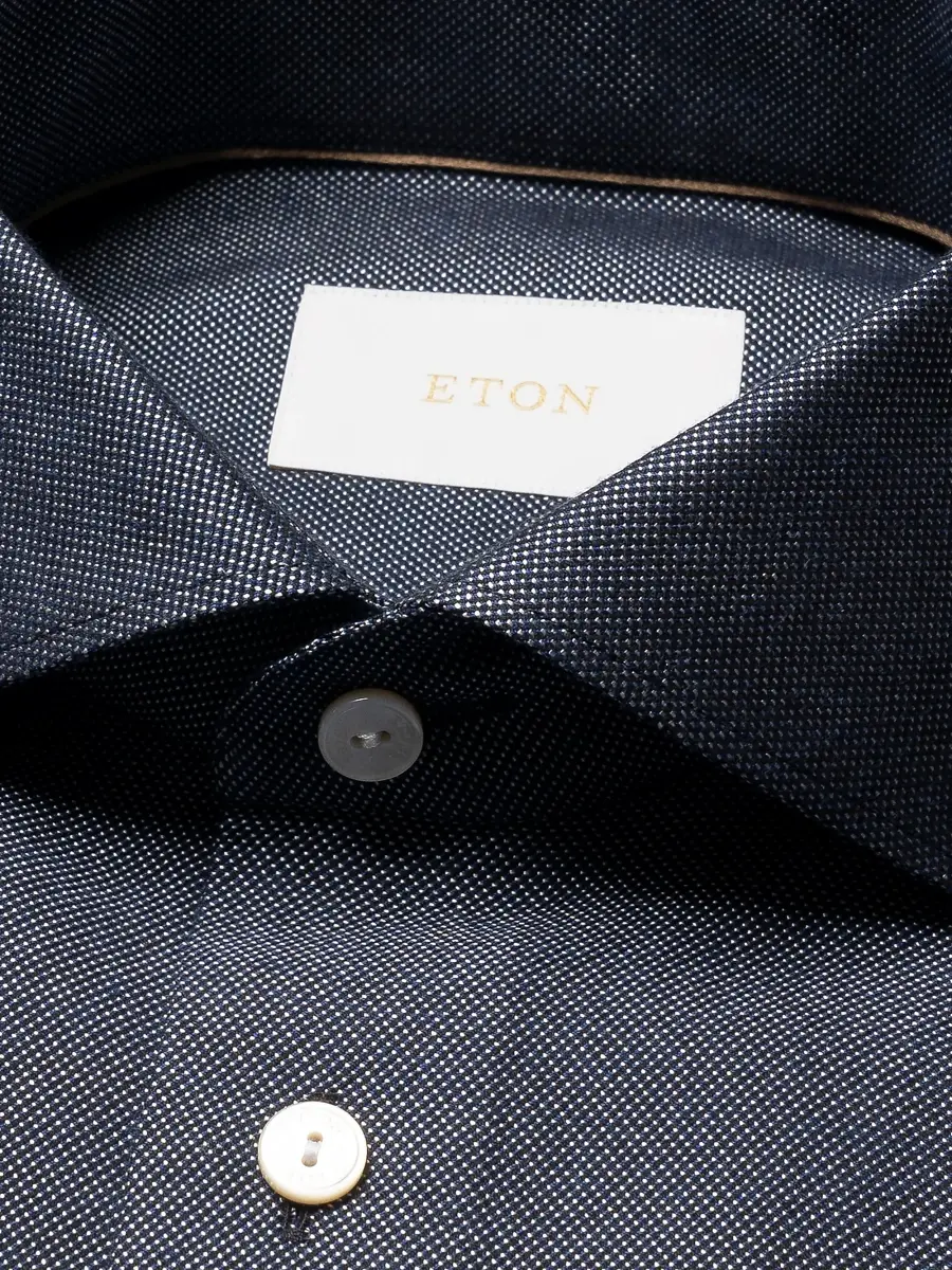 Eton Men's Birdseye Cotton-Blend Button-Front Shirt | Thumbnail 7 Eton Men's Birdseye Cotton-Blend Button-Front Shirt | Thumbnail 7