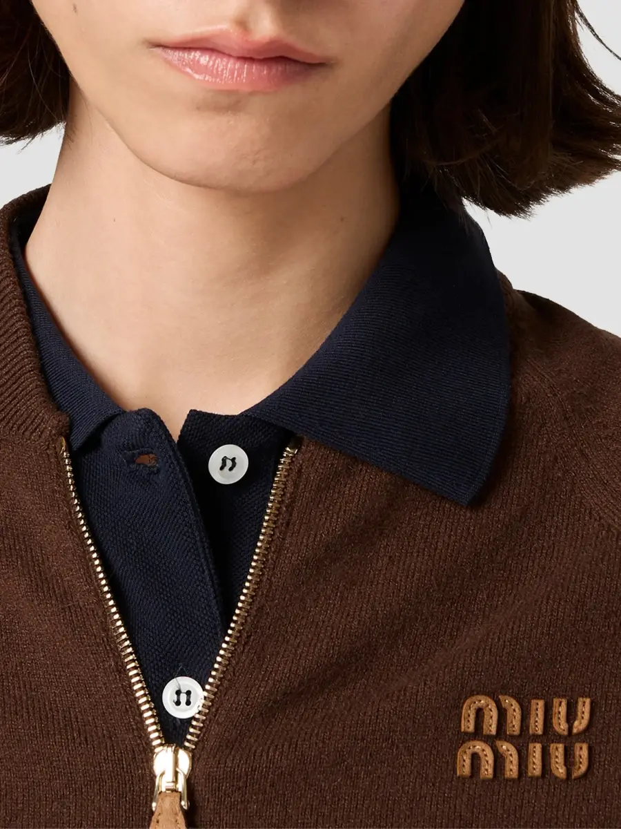 Miu Miu Women's Cashmere Zipper Cardigan | Thumbnail 5 Miu Miu Women's Cashmere Zipper Cardigan | Thumbnail 5