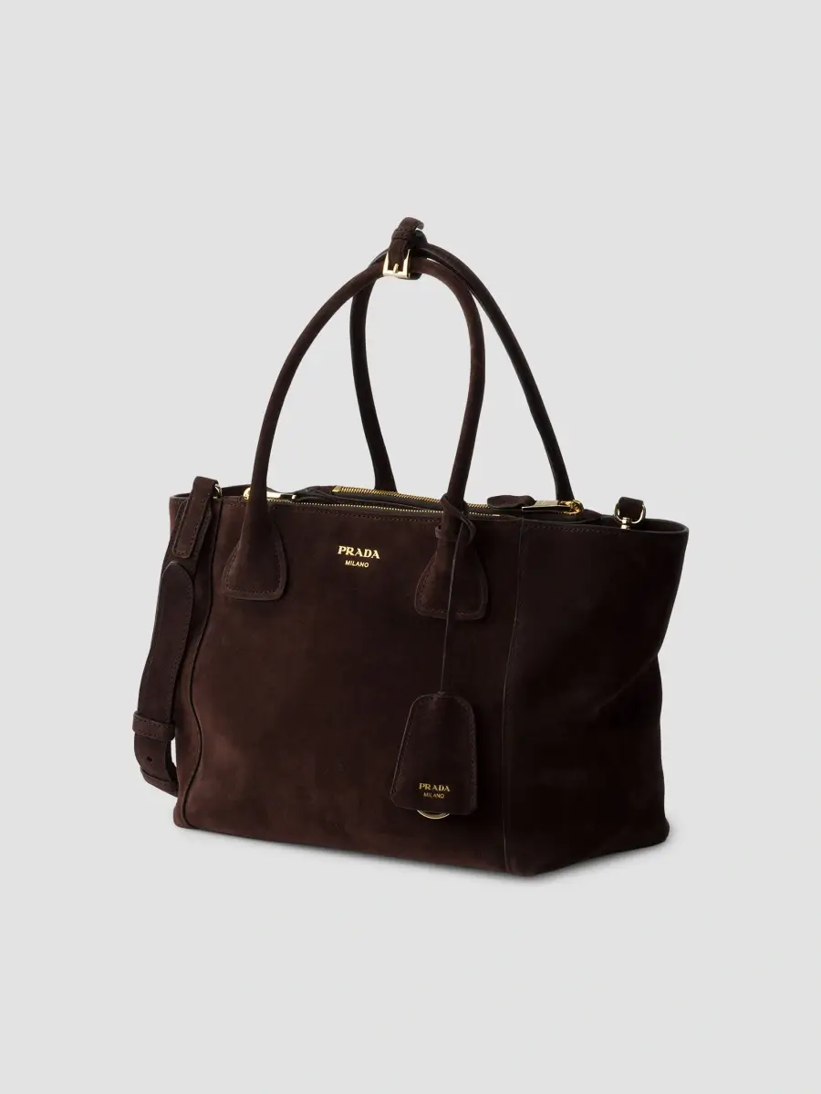 Prada Women's Medium Suede Tote Bag | Thumbnail 2 Prada Women's Medium Suede Tote Bag | Thumbnail 2
