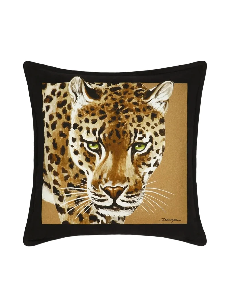 Dolce & Gabbana Leopard Graphic Cotton Cushion