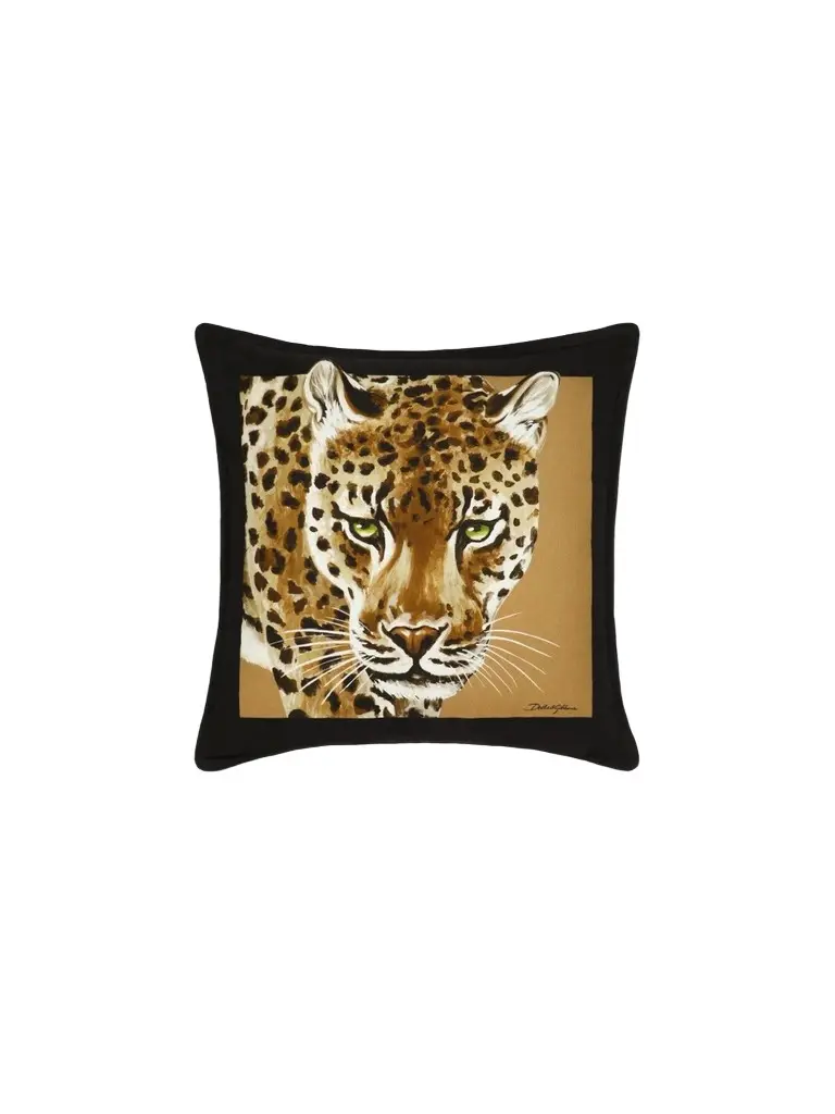 Dolce & Gabbana Leopard Graphic Cotton Cushion