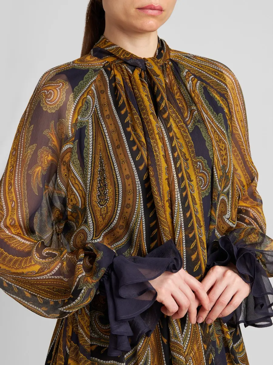 Etro Women's Paisley Silk Tieneck Midi Dress | Thumbnail 5 Etro Women's Paisley Silk Tieneck Midi Dress | Thumbnail 5
