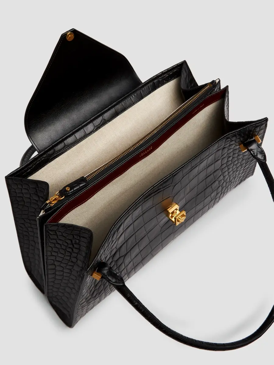 Versace Women's Severine Large Leather Top Handle Bag | Thumbnail 4 Versace Women's Severine Large Leather Top Handle Bag | Thumbnail 4