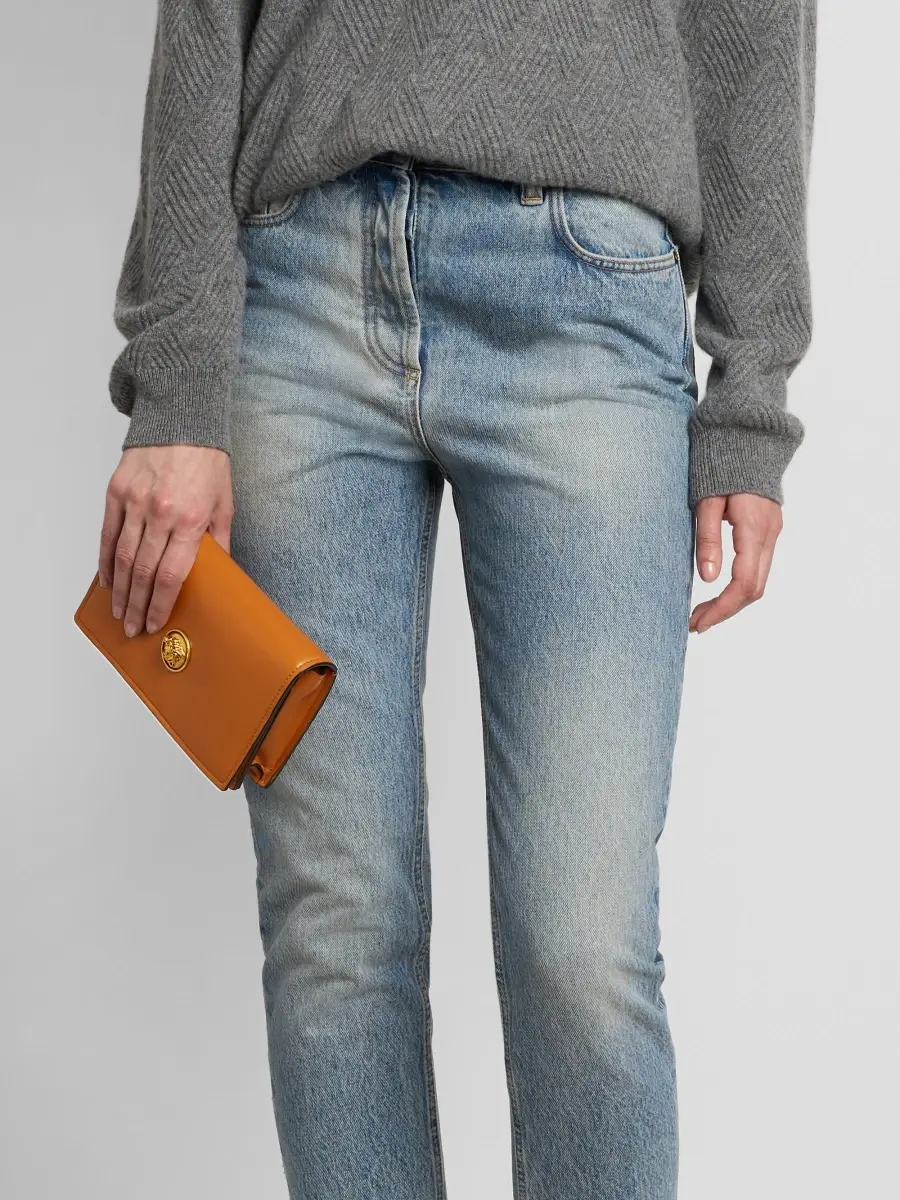 Versace Women's Emblème Mini Leather Clutch | Thumbnail 2 Versace Women's Emblème Mini Leather Clutch | Thumbnail 2