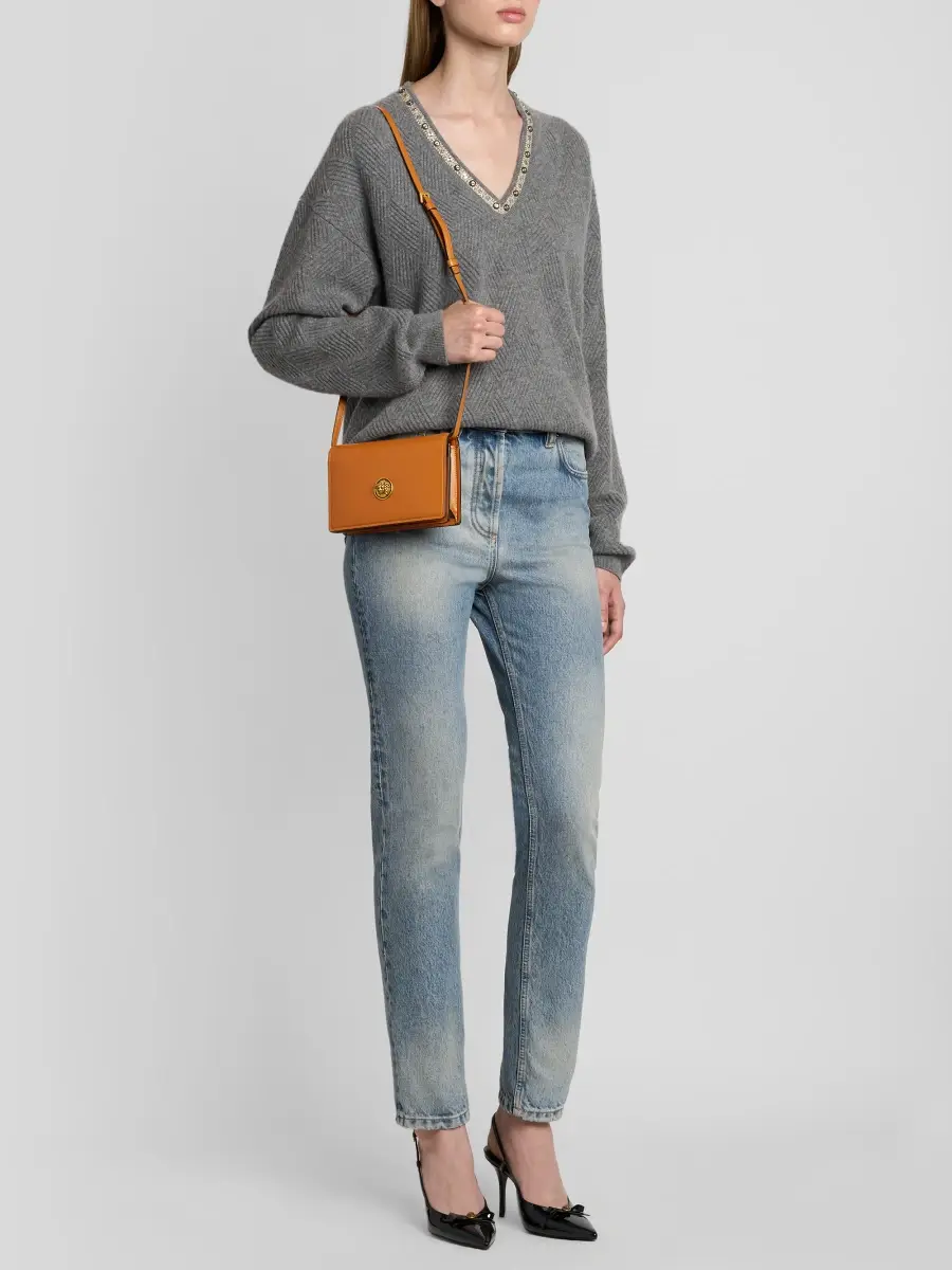 Versace Women's Emblème Mini Leather Clutch | Thumbnail 5 Versace Women's Emblème Mini Leather Clutch | Thumbnail 5