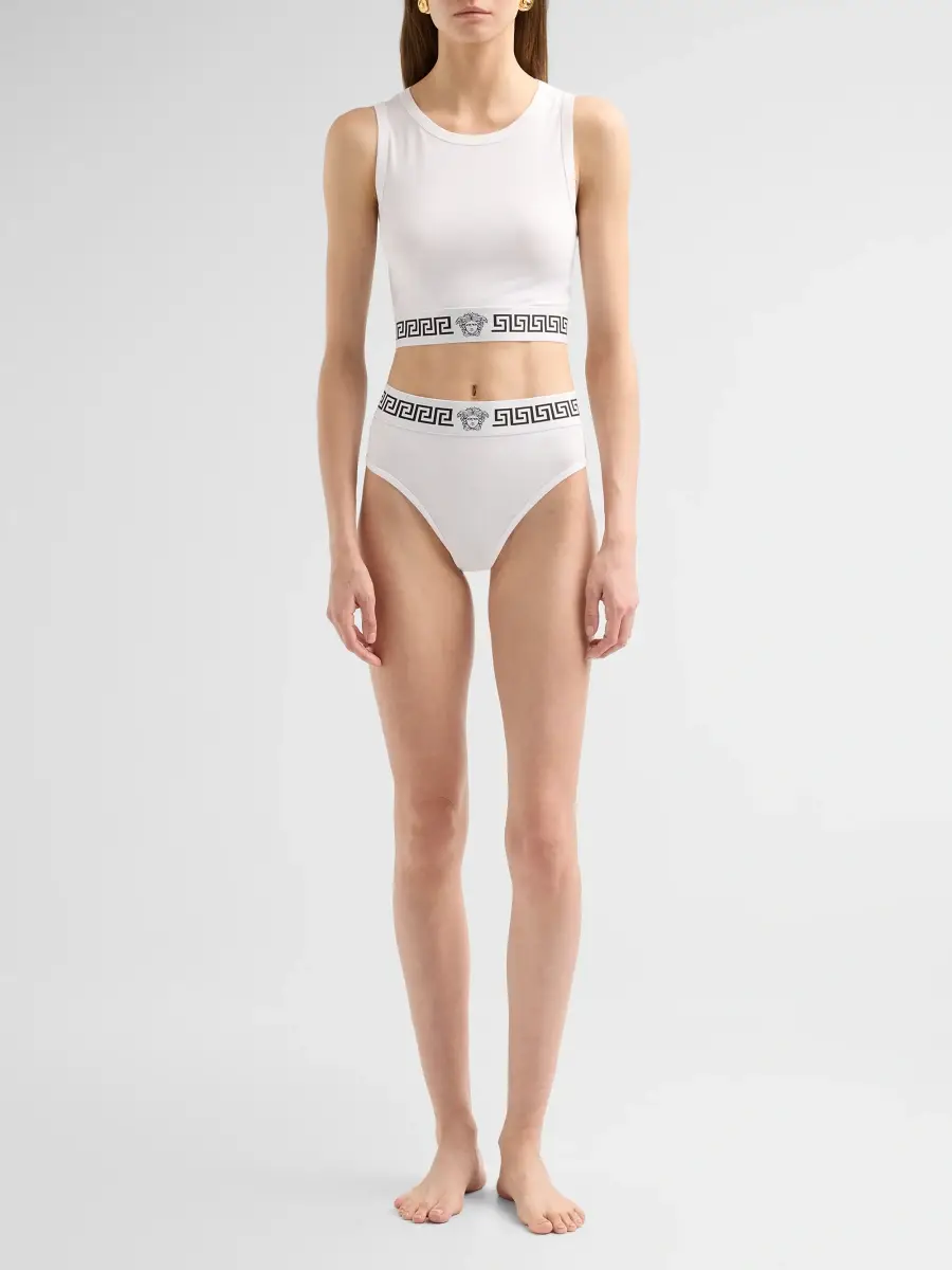 Versace Women's Greek Key High-Cut Panty | Thumbnail 2 Versace Women's Greek Key High-Cut Panty | Thumbnail 2