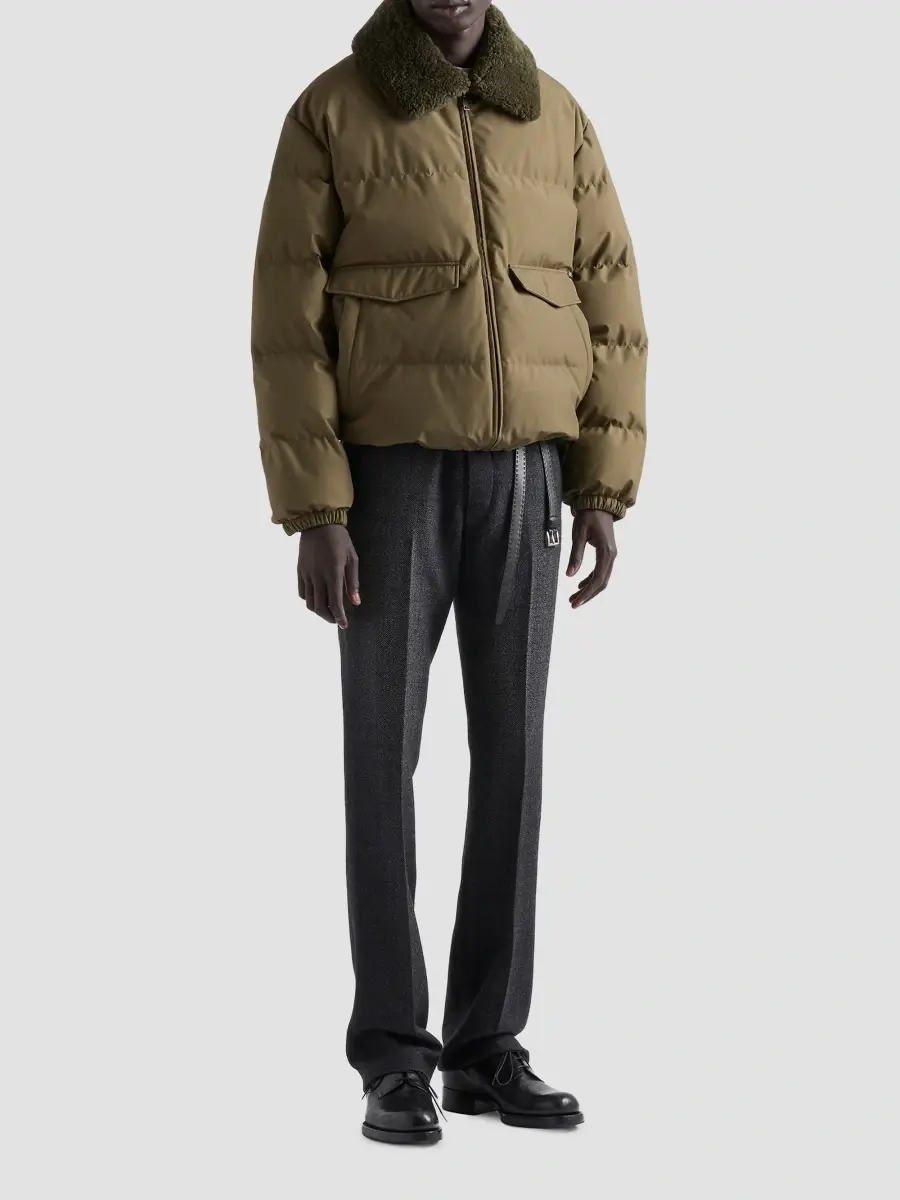 Prada Men's Medium-Weight Technical Fabric Down Jacket | Thumbnail 2 Prada Men's Medium-Weight Technical Fabric Down Jacket | Thumbnail 2