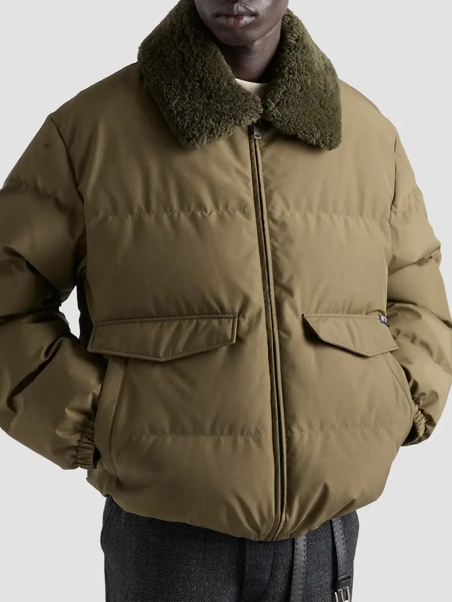 Prada Men's Medium-Weight Technical Fabric Down Jacket | Thumbnail 3 Prada Men's Medium-Weight Technical Fabric Down Jacket | Thumbnail 3