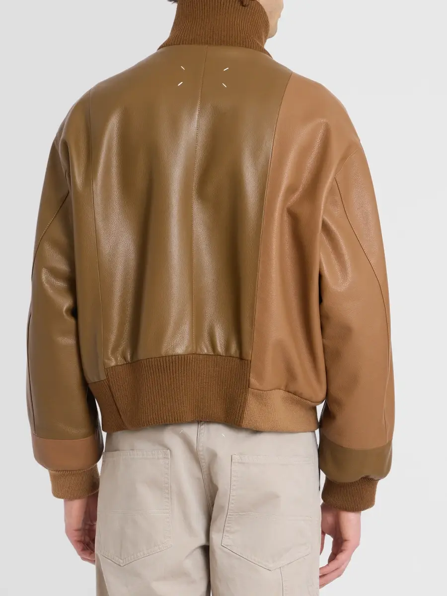 Maison Margiela Men's Spliced Leather Bomber Jacket | Thumbnail 3 Maison Margiela Men's Spliced Leather Bomber Jacket | Thumbnail 3