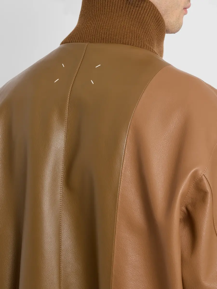 Maison Margiela Men's Spliced Leather Bomber Jacket | Thumbnail 5 Maison Margiela Men's Spliced Leather Bomber Jacket | Thumbnail 5