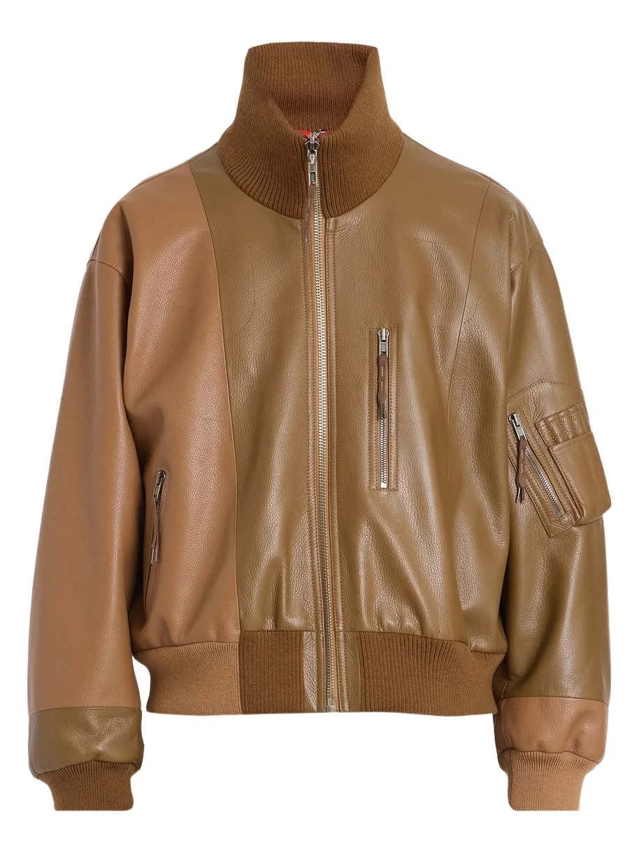 Maison Margiela Men's Spliced Leather Bomber Jacket