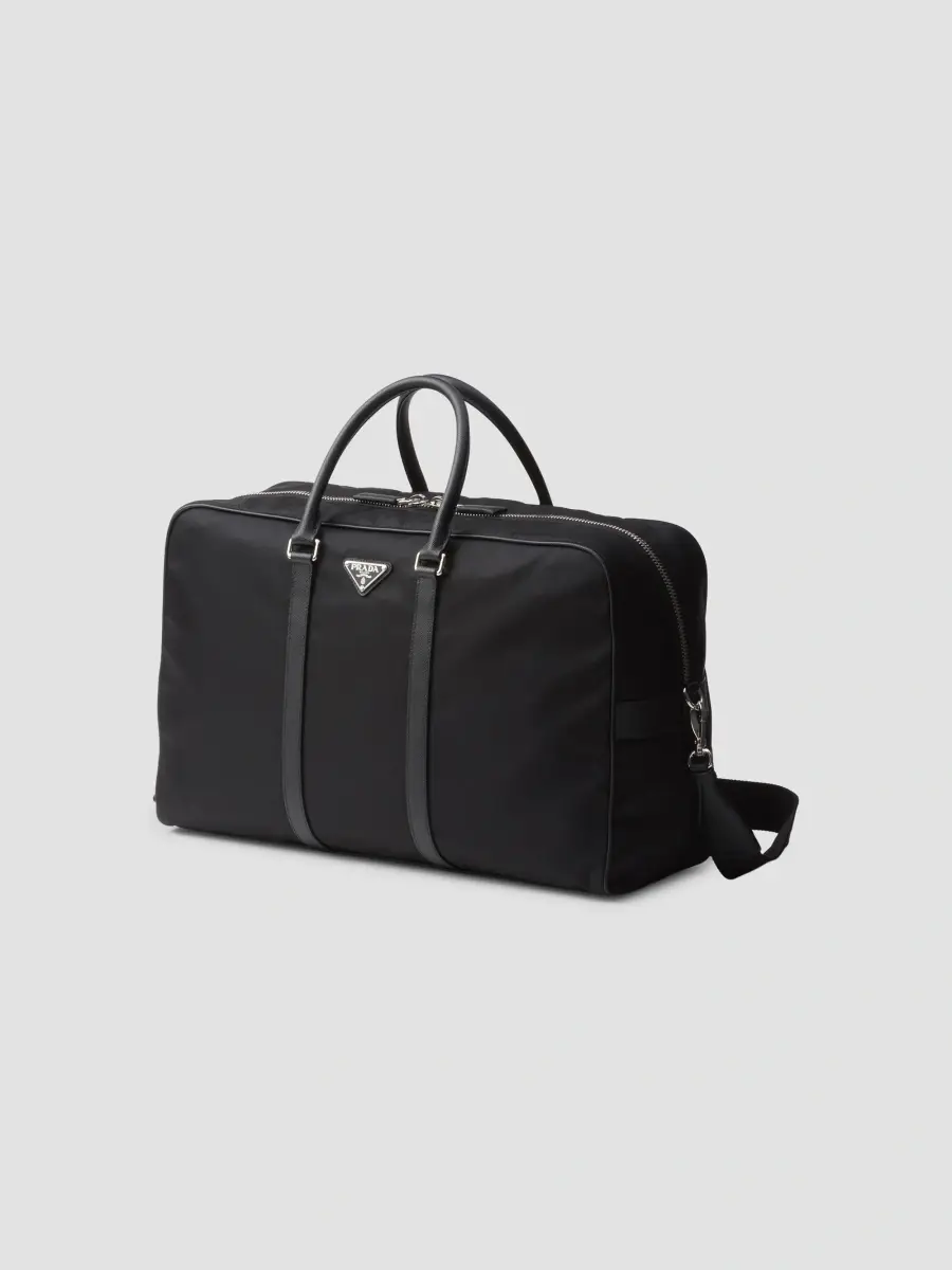 Prada Men's Re-Nylon and Saffiano Leather Duffel Bag | Thumbnail 5 Prada Men's Re-Nylon and Saffiano Leather Duffel Bag | Thumbnail 5