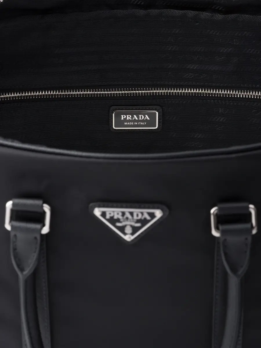 Prada Men's Re-Nylon and Saffiano Leather Duffel Bag | Thumbnail 9 Prada Men's Re-Nylon and Saffiano Leather Duffel Bag | Thumbnail 9