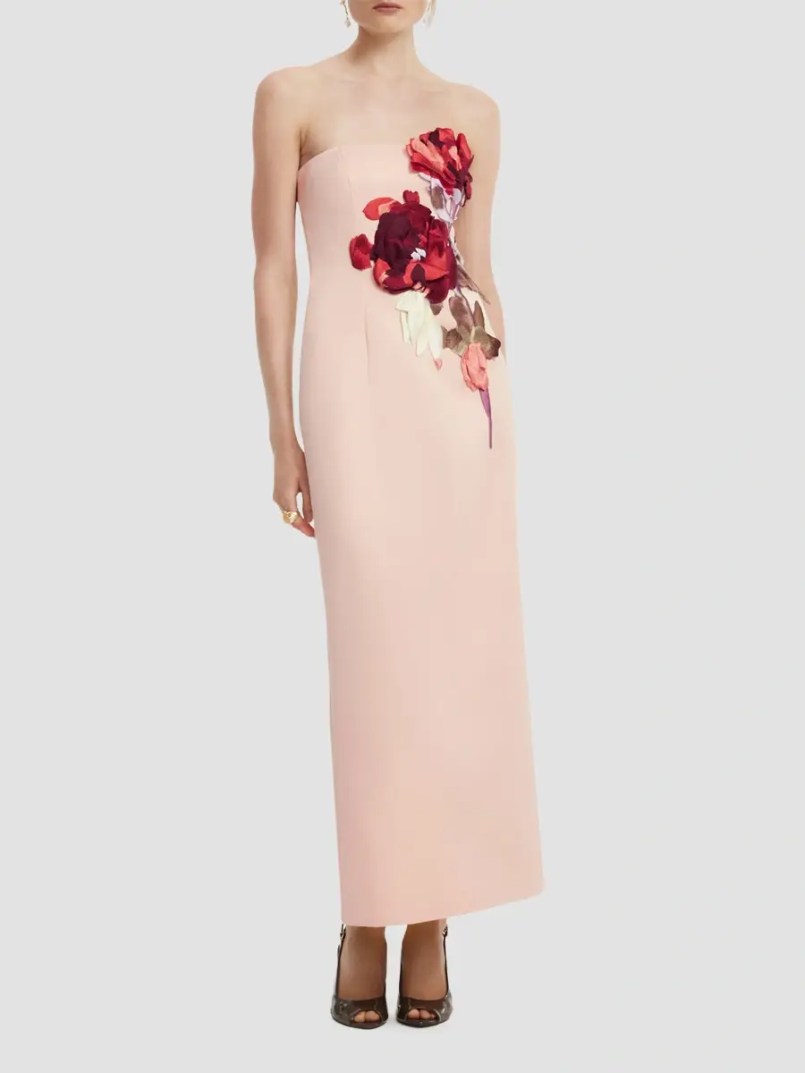 LEO LIN Women's Sojourn Rayna Floral-Appliqué Strapless Maxi Dress | Thumbnail 2