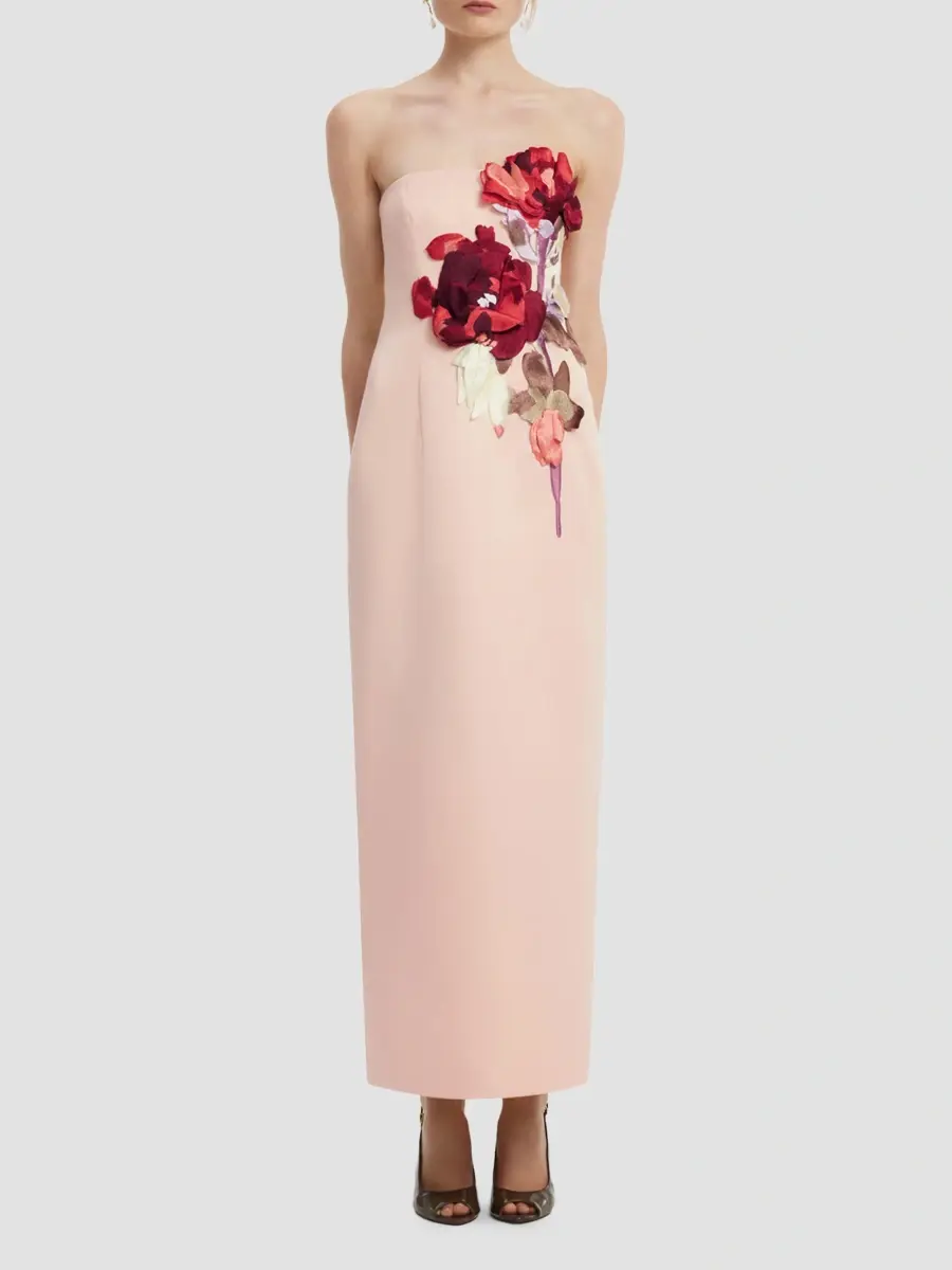 LEO LIN Women's Sojourn Rayna Floral-Appliqué Strapless Maxi Dress | Thumbnail 4