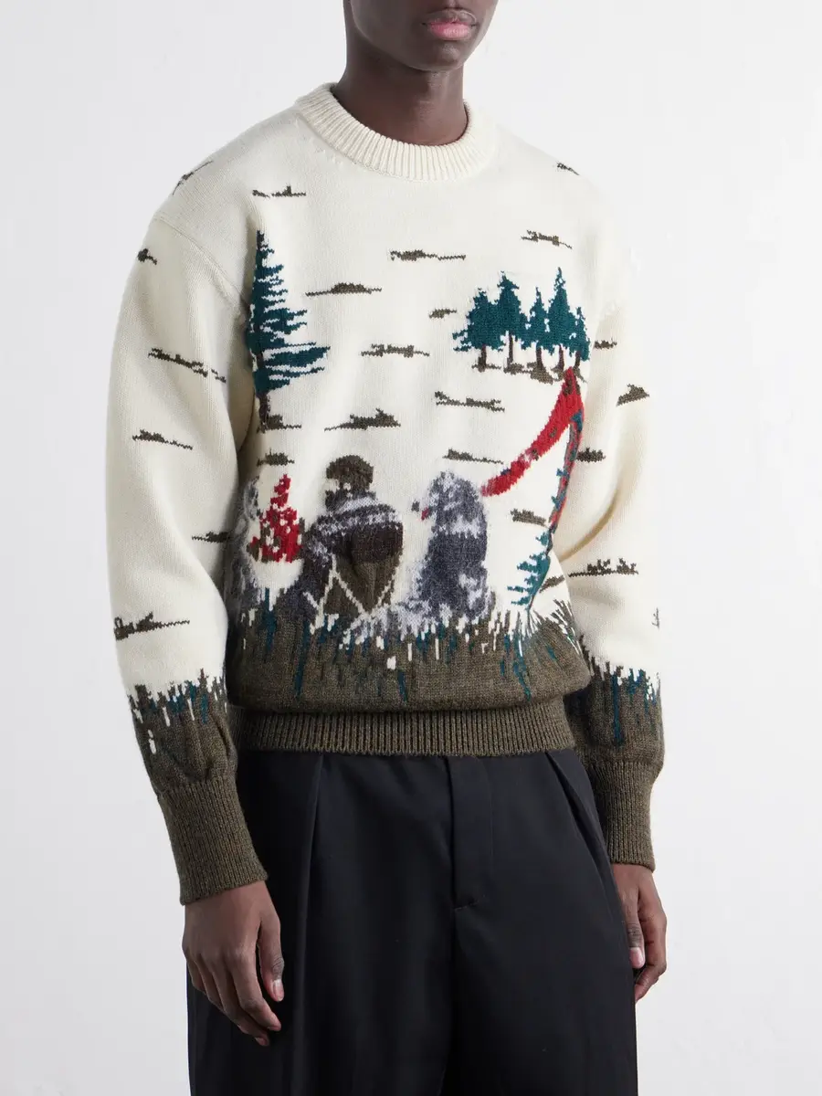 Junya Watanabe Intarsia-Knit Wool Sweater - Men | Thumbnail 3 Junya Watanabe Intarsia-Knit Wool Sweater - Men | Thumbnail 3