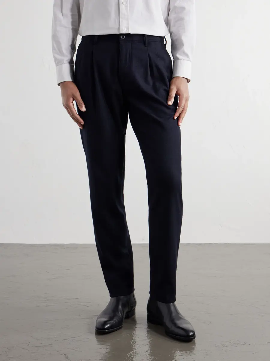 Slowear Incotex Pleated Tapered Wool-Blend Flannel Trousers - Men | Thumbnail 3