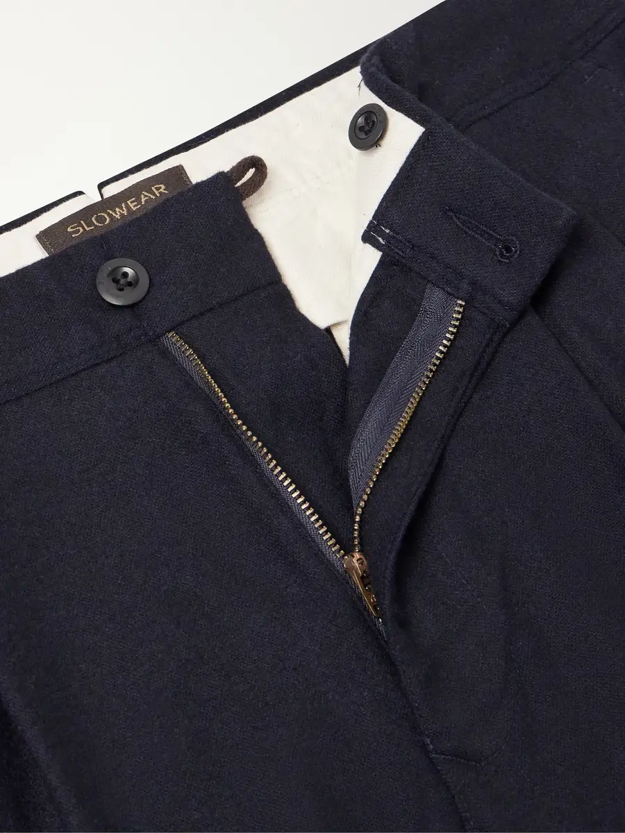 Slowear Incotex Pleated Tapered Wool-Blend Flannel Trousers - Men | Thumbnail 6