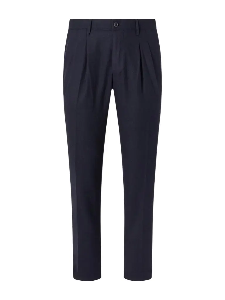 Incotex Pleated Tapered Wool-Blend Flannel Trousers - Men Incotex Pleated Tapered Wool-Blend Flannel Trousers - Men