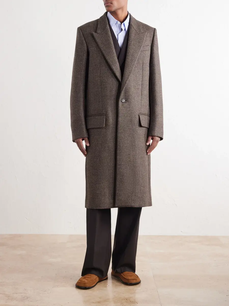 Acne Studios Checked Wool-Blend Twill Coat - Men | Thumbnail 3 Acne Studios Checked Wool-Blend Twill Coat - Men | Thumbnail 3