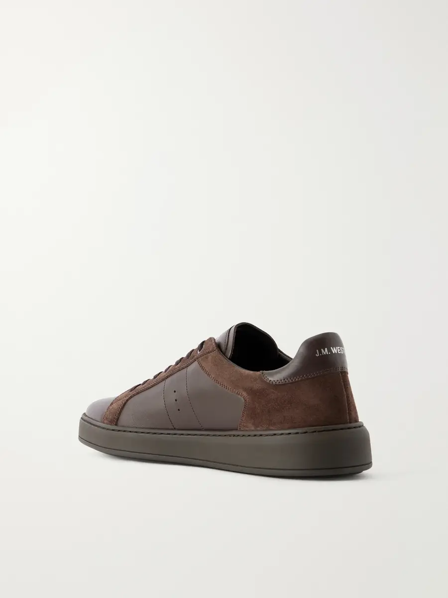 J.M. Weston On Time Suede-Trimmed Leather Sneakers - Men | Thumbnail 4 J.M. Weston On Time Suede-Trimmed Leather Sneakers - Men | Thumbnail 4