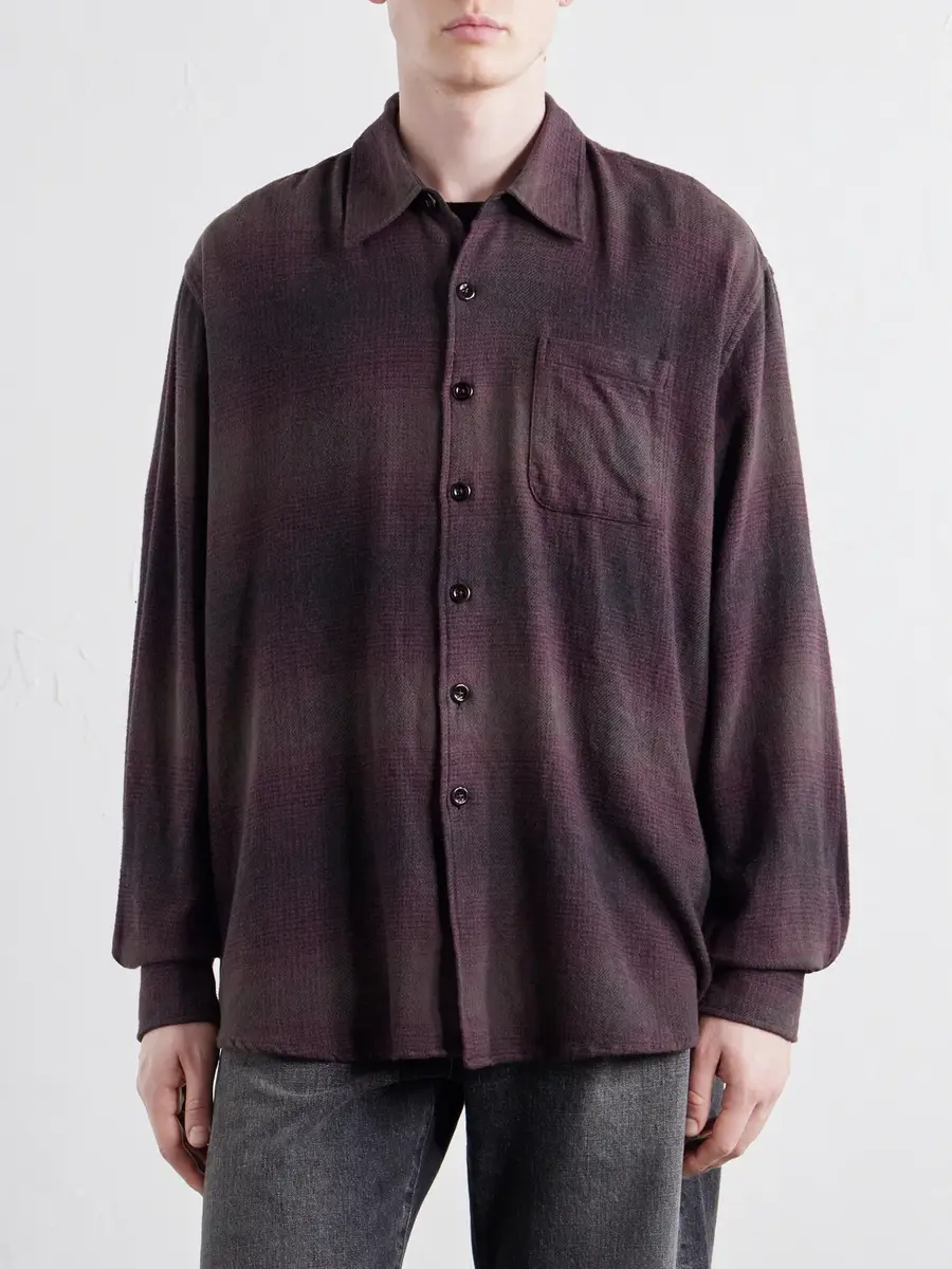 Our Legacy Above Checked Cotton-Blend Flannel Shirt - Men | Thumbnail 3