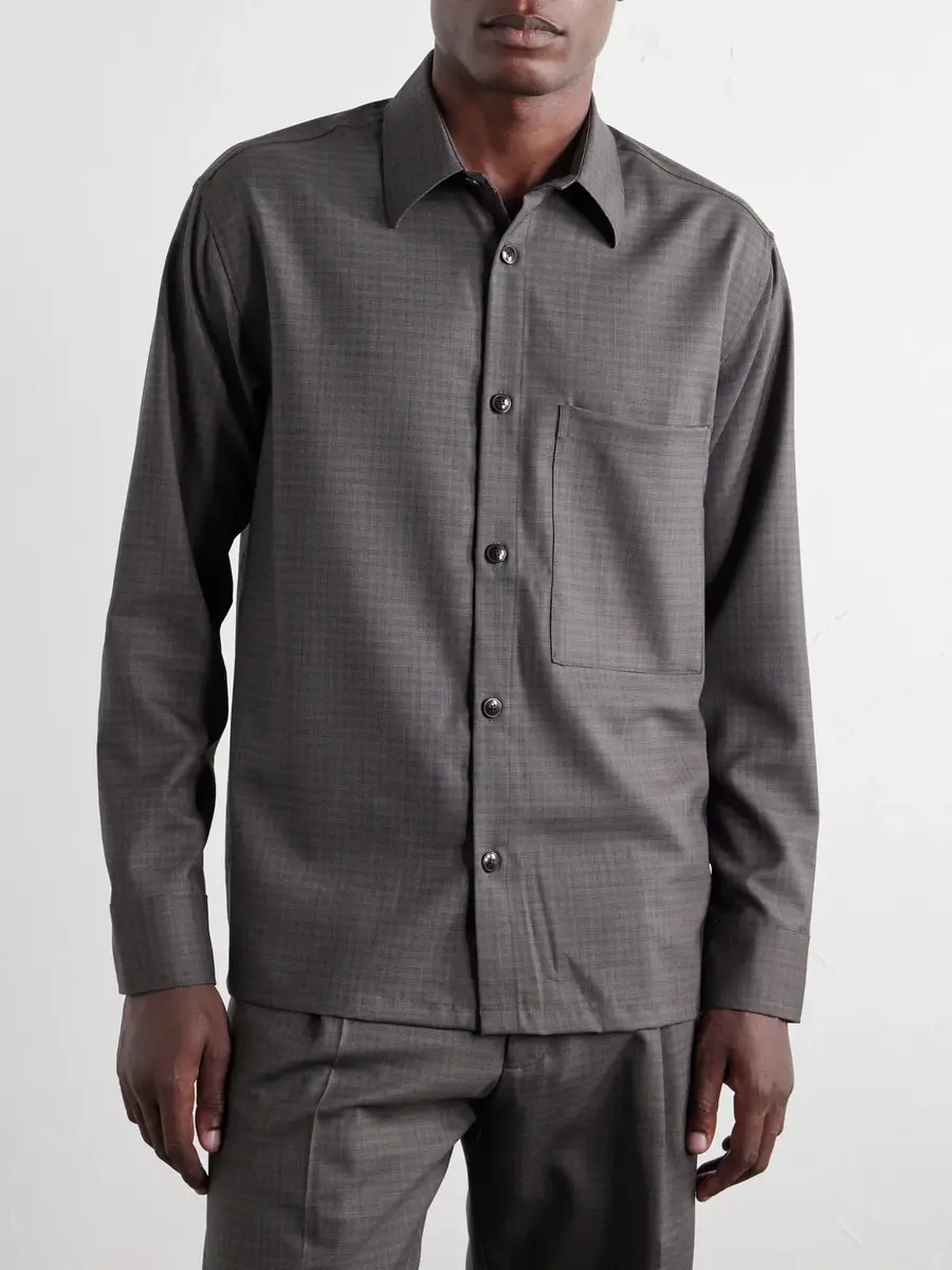 NN07 Freddy 10071 Checked Basketweave Wool-Blend Shirt - Men | Thumbnail 3 NN07 Freddy 10071 Checked Basketweave Wool-Blend Shirt - Men | Thumbnail 3