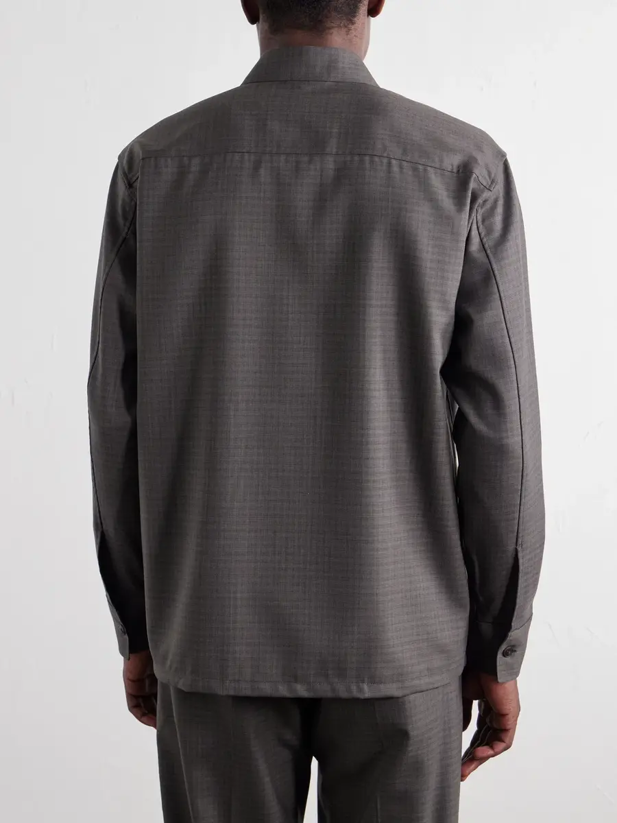NN07 Freddy 10071 Checked Basketweave Wool-Blend Shirt - Men | Thumbnail 4 NN07 Freddy 10071 Checked Basketweave Wool-Blend Shirt - Men | Thumbnail 4